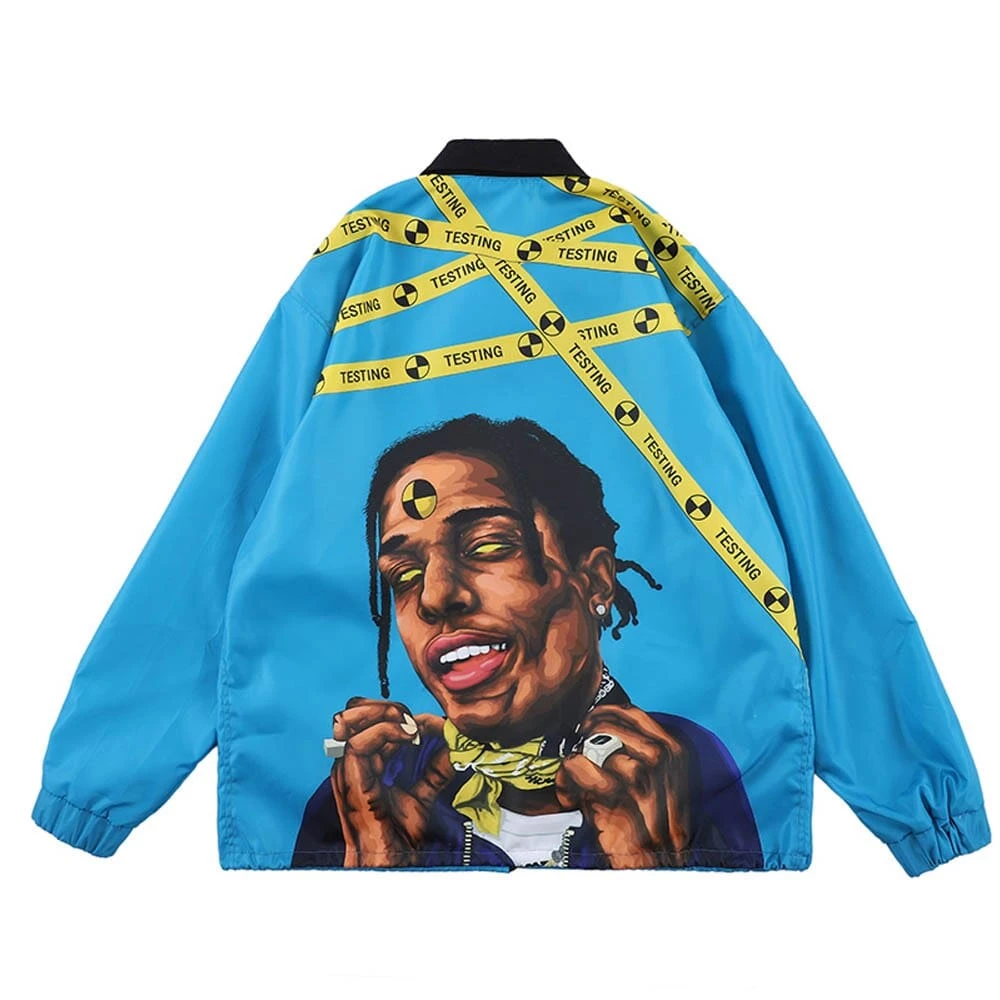 Budget 🌟 Streetgarm NEW A$AP Rocky Testing Coach Jacket 🌟 13 Streetgarm NEW A$AP Rocky Testing Coach Jacket