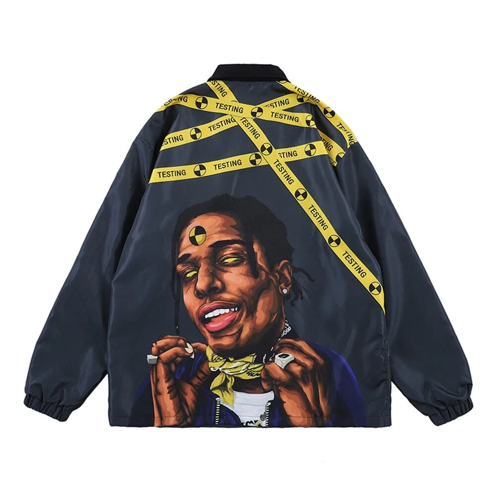 Budget 🌟 Streetgarm NEW A$AP Rocky Testing Coach Jacket 🌟 14 Streetgarm NEW A$AP Rocky Testing Coach Jacket