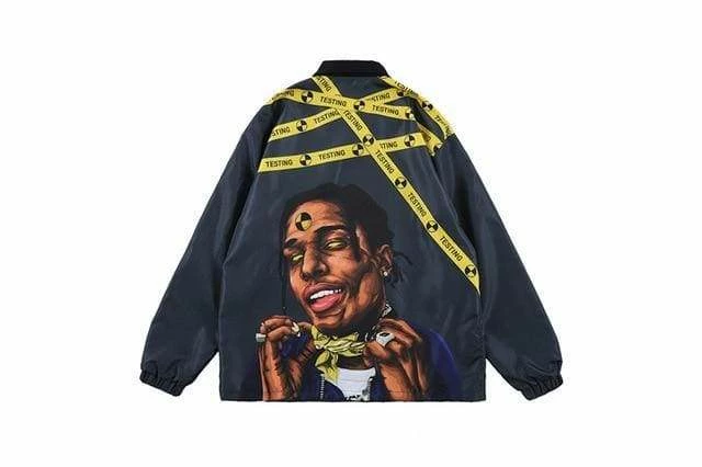 Budget 🌟 Streetgarm NEW A$AP Rocky Testing Coach Jacket 🌟 11 Streetgarm NEW A$AP Rocky Testing Coach Jacket