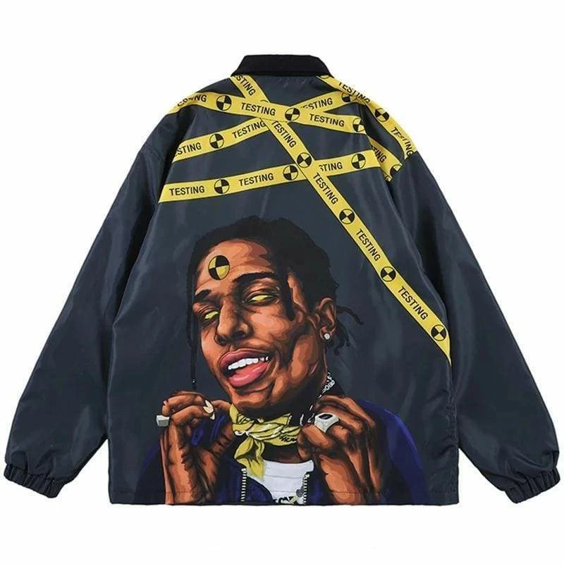 Budget 🌟 Streetgarm NEW A$AP Rocky Testing Coach Jacket 🌟 3 Streetgarm NEW A$AP Rocky Testing Coach Jacket