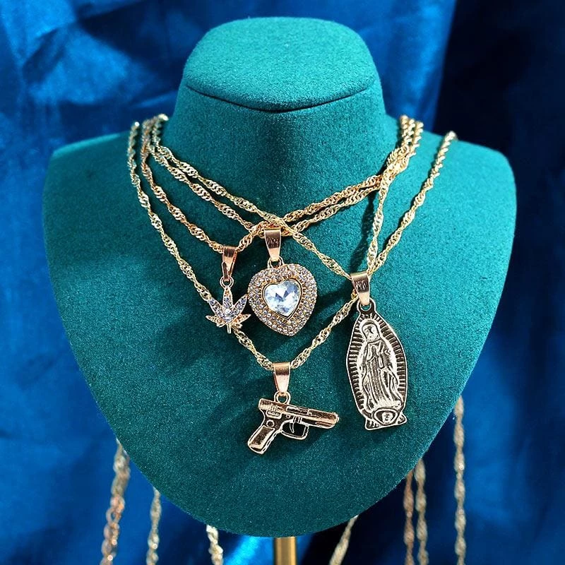 Cheapest ๐งจ Streetgarm NEW AK47 Layered Necklace Sets โ๏ธ 9 Streetgarm NEW AK47 Layered Necklace Sets