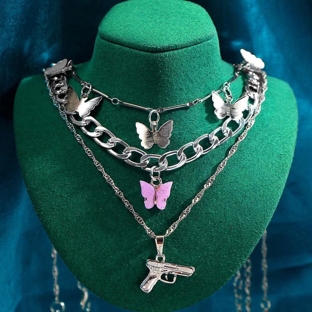 Cheapest ๐งจ Streetgarm NEW AK47 Layered Necklace Sets โ๏ธ 4 Streetgarm NEW AK47 Layered Necklace Sets