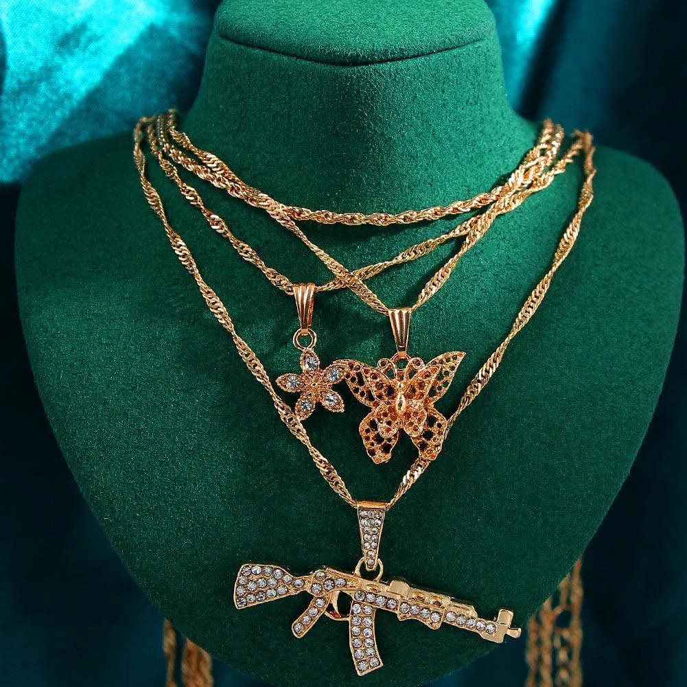 Cheapest ๐งจ Streetgarm NEW AK47 Layered Necklace Sets โ๏ธ 8 Streetgarm NEW AK47 Layered Necklace Sets