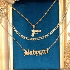 Streetgarm NEW Bad Girl Pistol Necklace Set