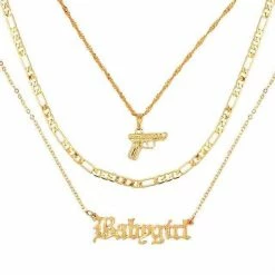 Streetgarm NEW Bad Girl Pistol Necklace Set