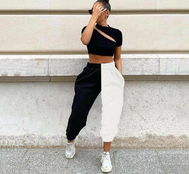 Wholesale 😍 Streetgarm Black & White Patchwork Joggers NEW 🎉 4 Streetgarm Black & White Patchwork Joggers NEW