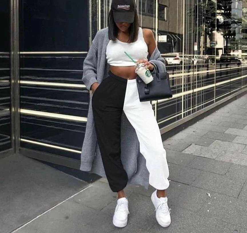 Wholesale 😍 Streetgarm Black & White Patchwork Joggers NEW 🎉 9 Streetgarm Black & White Patchwork Joggers NEW