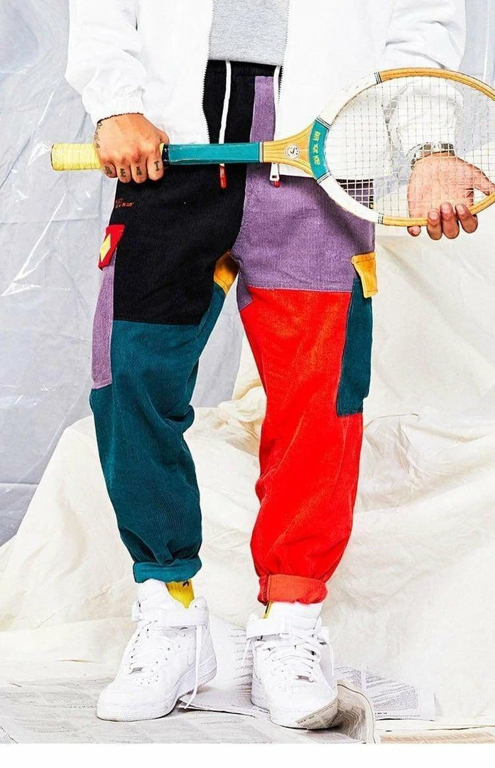 Best Pirce 👏 Streetgarm Block Patchwork Cargo Pants NEW ❤️ 4 Streetgarm Block Patchwork Cargo Pants NEW