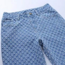 Streetgarm SALE Blue Baggy Boyfriend Pulled Fabric Jeans