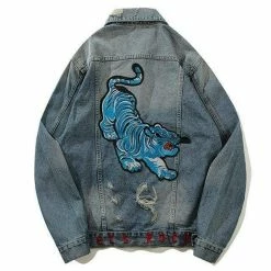 Streetgarm Blue Tiger Denim Jacket NEW