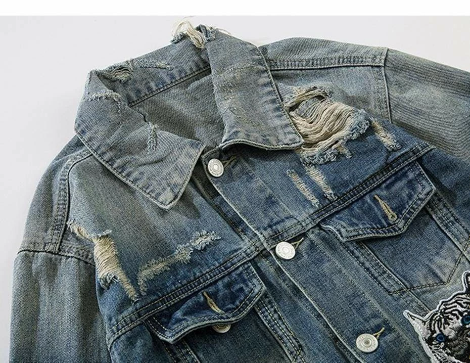 Buy ๐ Streetgarm Blue Tiger Denim Jacket NEW ๐ฅ 9 Streetgarm Blue Tiger Denim Jacket NEW