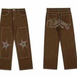 Discount 🎉 Streetgarm Brown Star Loose Denim 👖 Jeans NEW ✔️ 10 Streetgarm Brown Star Loose Denim Jeans NEW
