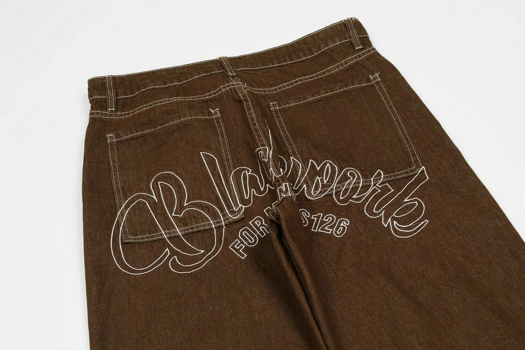 Discount 🎉 Streetgarm Brown Star Loose Denim 👖 Jeans NEW ✔️ 9 Streetgarm Brown Star Loose Denim Jeans NEW