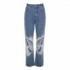 Streetgarm Butterfly Spray Print High Waist Denim Jeans NEW