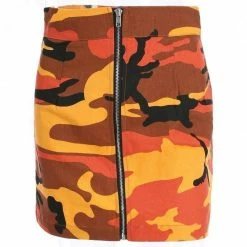 Streetgarm Camo Mini Skirt - Orange