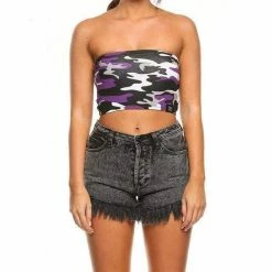 Streetgarm Camo Tube Top - Purple NEW