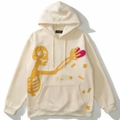 Streetgarm Cartoon Skeleton Heart Hoodie NEW
