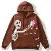 Streetgarm Cartoon Skeleton Heart Hoodie NEW