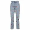Streetgarm Cherry Embroidered High Waist Jeans NEW
