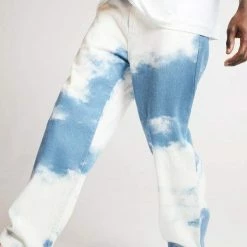 Streetgarm Cloud Print Loose Denim Pants