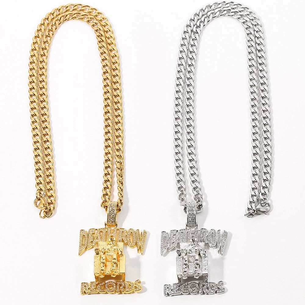 Best Sale ✨ Streetgarm Death Row Records Pendant Necklace NEW 🔥 4 Streetgarm Death Row Records Pendant Necklace NEW