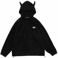 Streetgarm Demon Horns Knit Zip Hoodie NEW