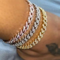Streetgarm Diamond Cuban Link Chain Anklet NEW