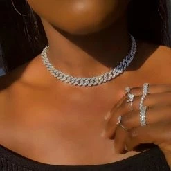 Streetgarm Diamond Cuban Link Chain Choker NEW