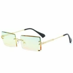 Streetgarm Diamond Cut Rectangle Frame Sunglasses