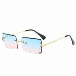 Streetgarm Diamond Cut Rectangle Frame Sunglasses