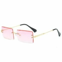 Streetgarm Diamond Cut Rectangle Frame Sunglasses