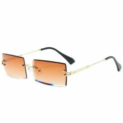 Streetgarm Diamond Cut Rectangle Frame Sunglasses