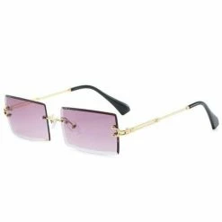 Streetgarm Diamond Cut Rectangle Frame Sunglasses