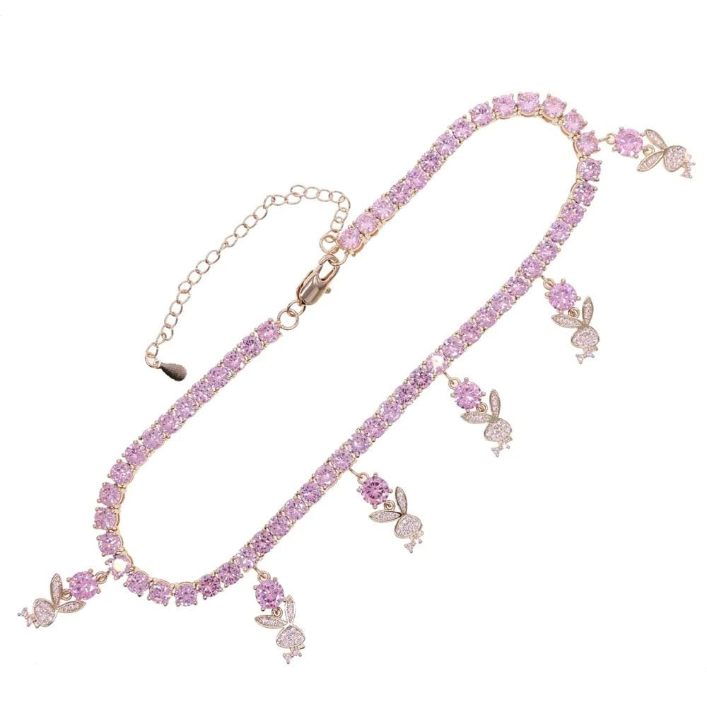 Discount ๐ฏ Streetgarm Diamond Playboy Rabbit Tennis Choker NEW โค๏ธ 4 Streetgarm Diamond Playboy Rabbit Tennis Choker NEW