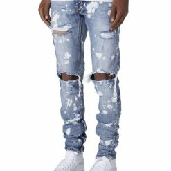 Streetgarm Distressed Snow Wash Paint Denim Jeans NEW