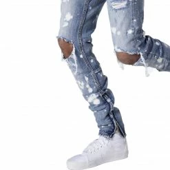 Streetgarm Distressed Snow Wash Paint Denim Jeans NEW