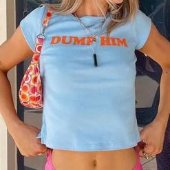 Streetgarm NEW Dump Him Y2K Crop Top