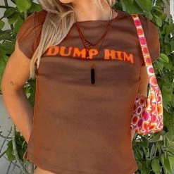 Streetgarm NEW Dump Him Y2K Crop Top