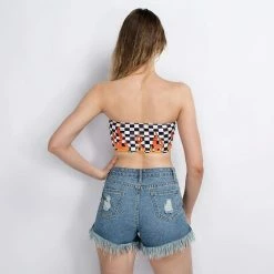 Streetgarm NEW Fire Checkerboard Tube Top