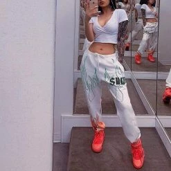 Streetgarm Flaming Fire Jogger Pants