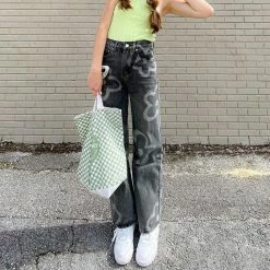 Streetgarm Floral Heat Print High Waist Jeans