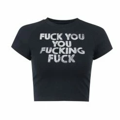 Streetgarm NEW Fuck You You Fucking Fuck Crop Top