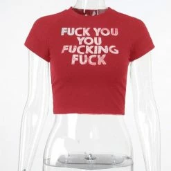Streetgarm NEW Fuck You You Fucking Fuck Crop Top