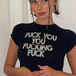 Streetgarm NEW Fuck You You Fucking Fuck Crop Top