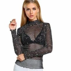 Outlet Streetgarm Store 11 Streetgarm NEW Glittery Mesh Blouse