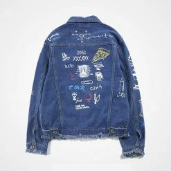 Cheapest ๐ Streetgarm Graffiti Denim Jacket ๐ 13 Streetgarm Graffiti Denim Jacket