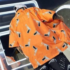 Deals ๐ Streetgarm Gun Print ๐ Shirt NEW ๐ 18 Streetgarm Gun Print Shirt NEW