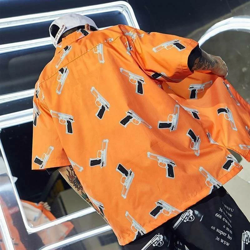 Deals ๐ Streetgarm Gun Print ๐ Shirt NEW ๐ 10 Streetgarm Gun Print Shirt NEW