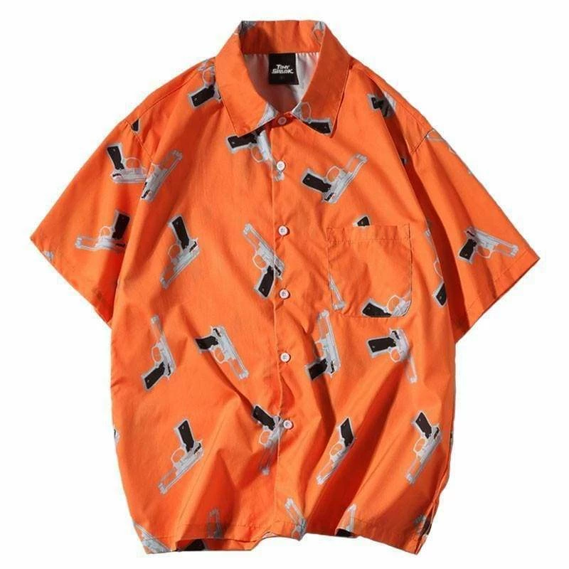 Deals ๐ Streetgarm Gun Print ๐ Shirt NEW ๐ 3 Streetgarm Gun Print Shirt NEW
