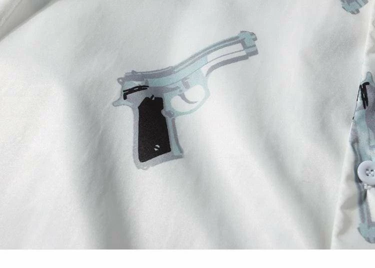 Deals ๐ Streetgarm Gun Print ๐ Shirt NEW ๐ 11 Streetgarm Gun Print Shirt NEW